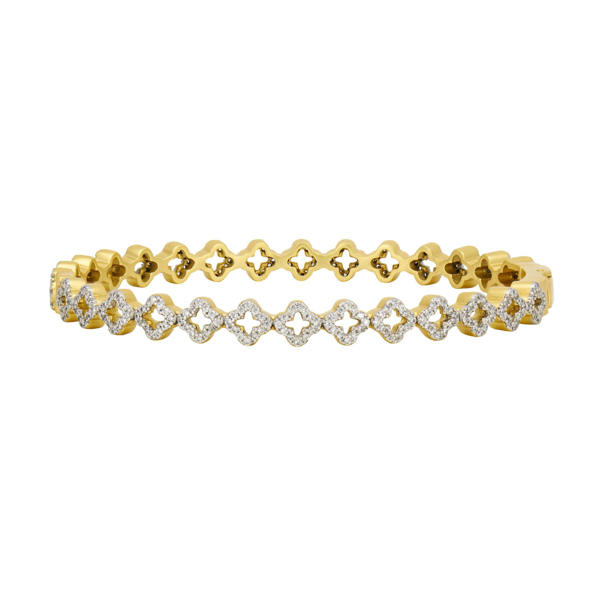 Freida Rothman | Stack This! Oval Eternity Hinged Bangle Gold & Black