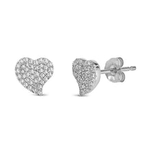  Diamond Charmed Heart Stud Earrings