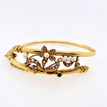  Victorian Bangle with Pearl Floral Motif