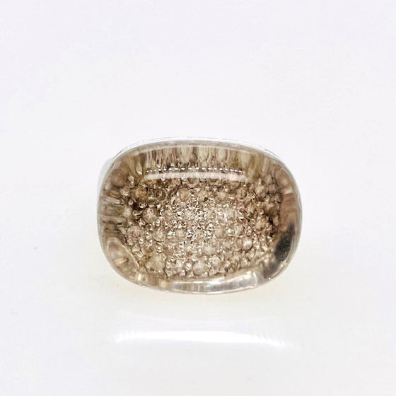 Pavé Diamond Ring with Acrylic Top