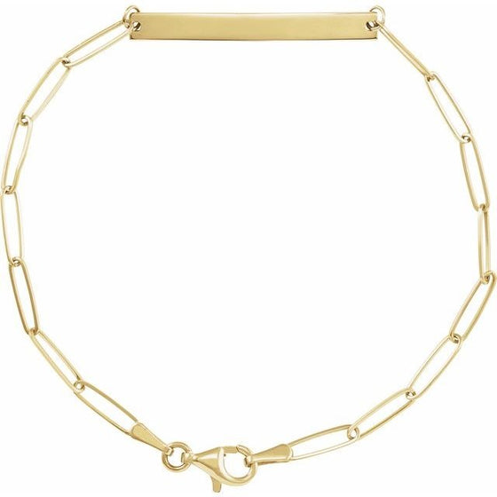Engravable Bar Paperclip Bracelet