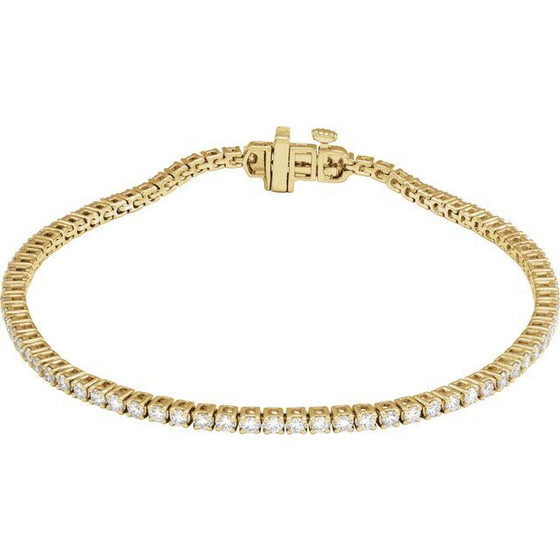 Yellow Gold Diamond Tennis Bracelet 2 CTW