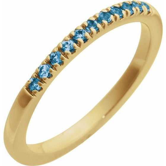 14K Gold Birthstone Stackable Ring – Natural Stones