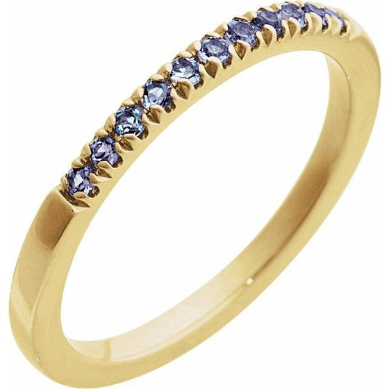 14K Gold Birthstone Stackable Ring – Natural Stones