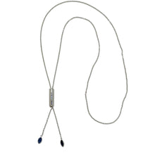  Cable Chain Lariat Necklace with Sapphires