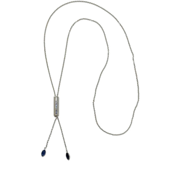 Cable Chain Lariat Necklace with Sapphires