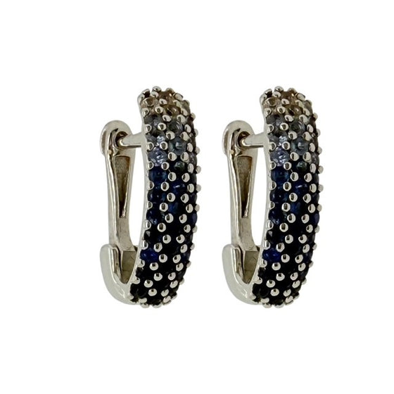 Graduated Color Blue Sapphire Earrings