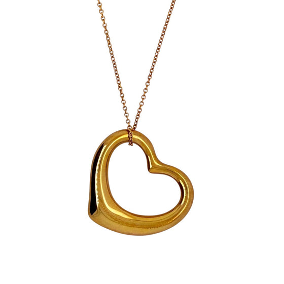 Tiffany & Co. Elsa Perreti Open Heart Pendant on Chain Necklace