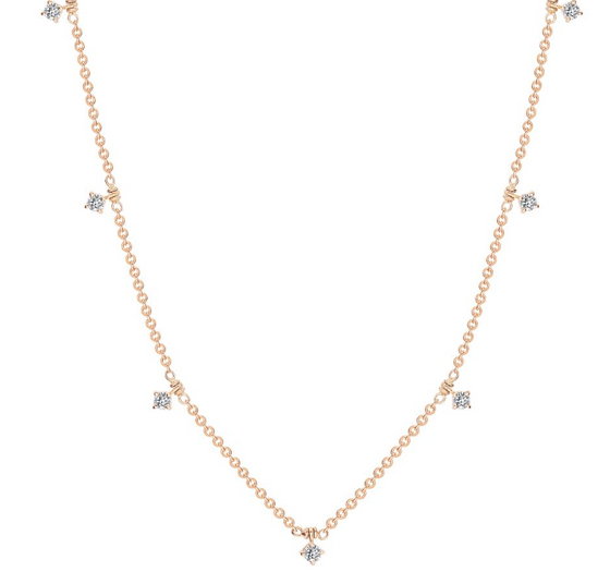 Rose Gold Diamond Dangle Necklace