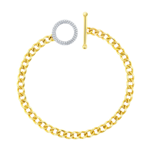  Diamond Toggle Gold Curb Link Bracelet