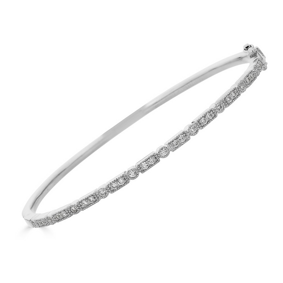 Milgrain Diamond Bangle Bracelet
