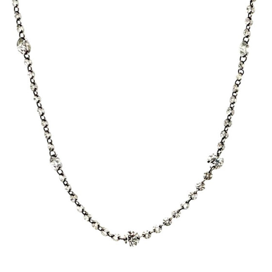 Drilled Diamond Link Necklace by Paul Morelli