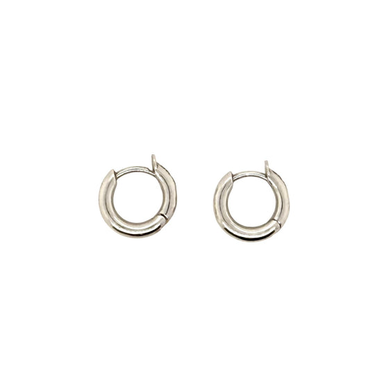 White Gold Huggie Earrings by Spinelli Kilcollin