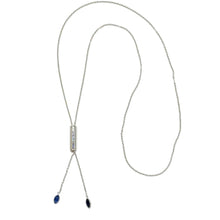  Cable Chain Lariat Necklace with Sapphires