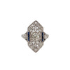 Art Deco Diamond and Blue Sapphire Ring