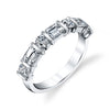 Alternating Emerald and Round Cut Diamond Band