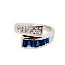  Sapphire and Diamond Bypass Ring