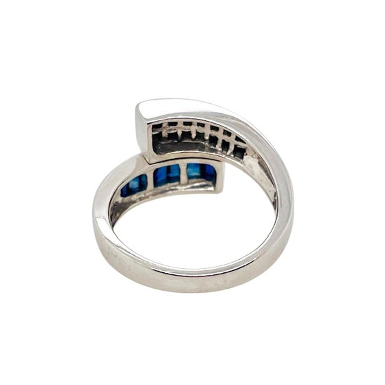 Sapphire and Diamond Bypass Ring