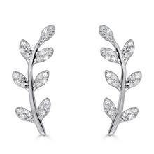  Diamond Leaf Stud Earrings