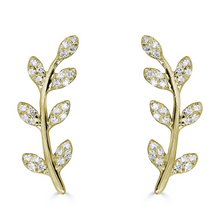  Diamond Leaf Stud Earrings