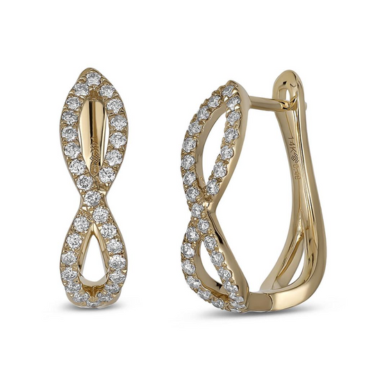 Diamond Infinity Loop Hoop Earrings