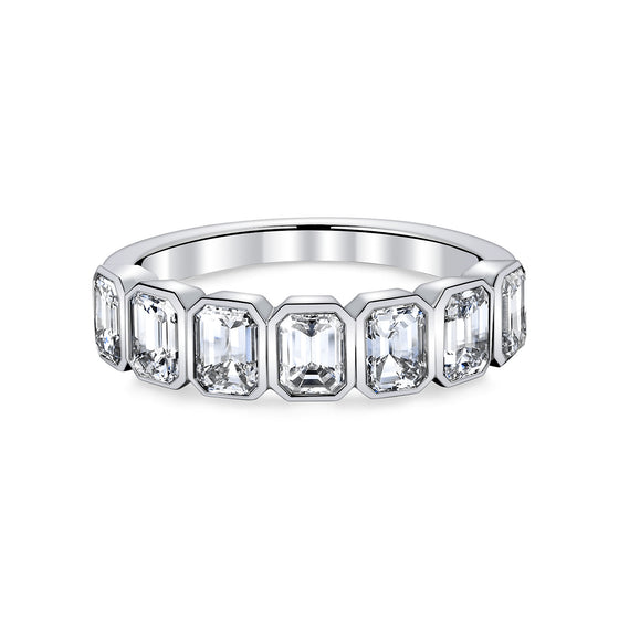 Bezel Emerald Cut Diamond Band