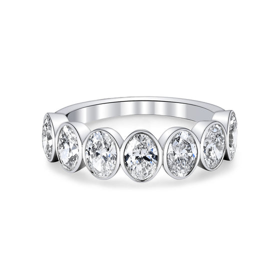 Bezel Oval Cut Diamond Band