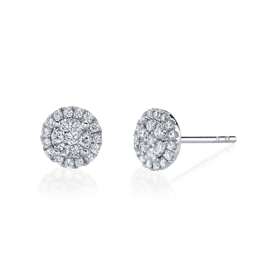 Diamond Halo Stud Earrings