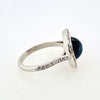 Blue Sapphire Cabochon and Diamond Ring