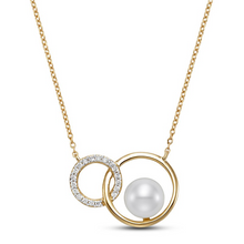  Freshwater Pearl and Diamond Link Necklace