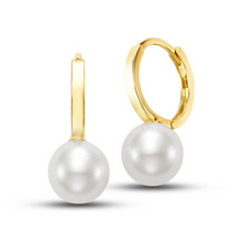  8-8.5MM Pearl Mini Hoop Earrings