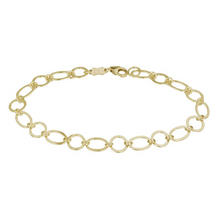  Oval and Round Gold Link Bracelet