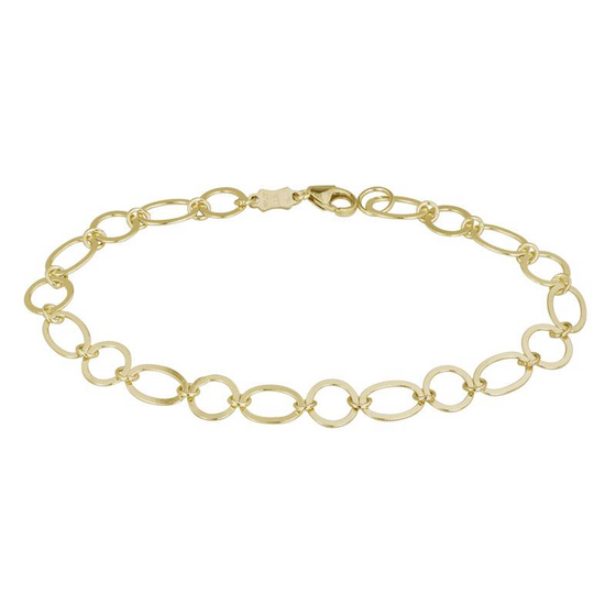 Oval and Round Gold Link Bracelet