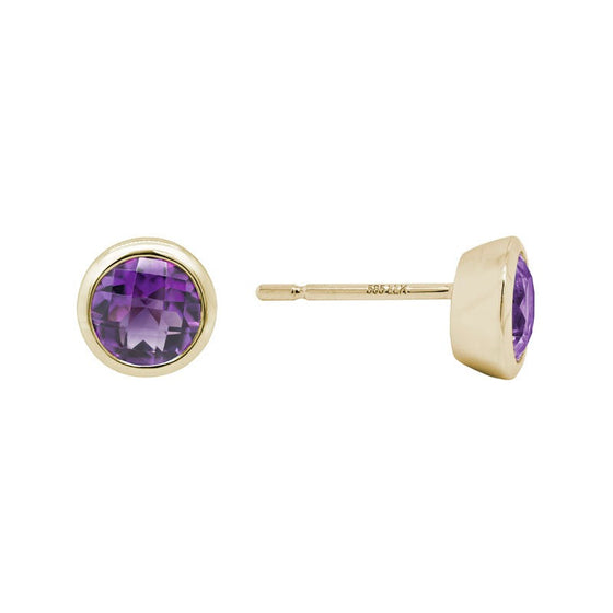 Amethyst Bezel Earrings