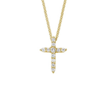  Yellow Gold Diamond Cross Necklace