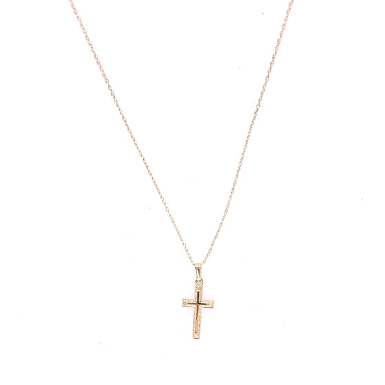 14k Yellow Gold Cross Necklace
