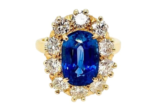 Estate Sapphire and Diamond Ring