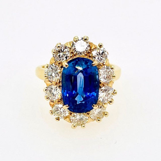 Estate Sapphire and Diamond Ring