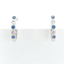  Sapphire and Diamond Bezel Huggie Earrings