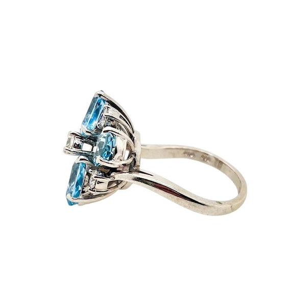 Aquamarine and Diamond Ring