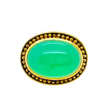  Elizabeth Lock Chrysoprase Ring with Granulated Edge