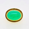 Elizabeth Lock Chrysoprase Ring with Granulated Edge