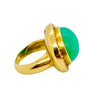 Elizabeth Lock Chrysoprase Ring with Granulated Edge