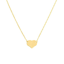  Engravable Heart Necklace – 14K Yellow Gold | Personalized Jewelry 16–18"