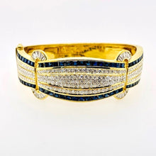  Diamond and Sapphire Bangle Bracelet