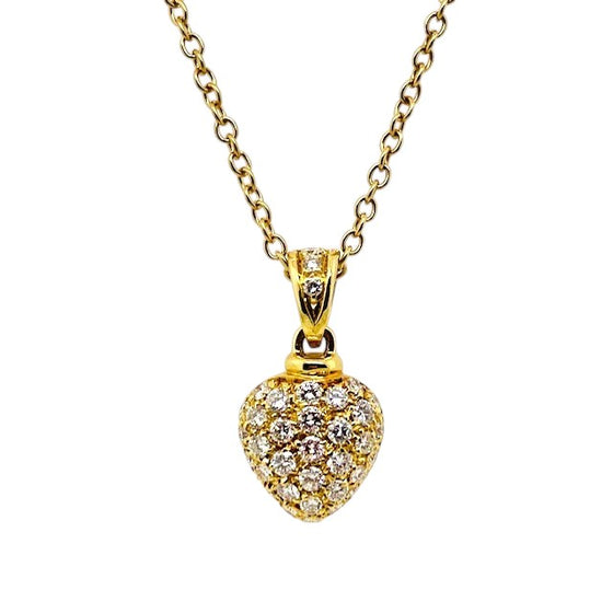 Pave Diamond Puff Heart Pendant Necklace, by Neiman Marcus