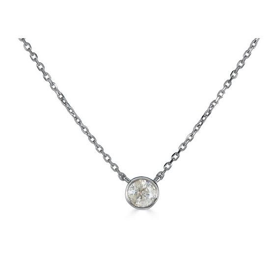 Diamond Bezel Necklace 0.25 CT