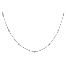  Diamond Bezel Station Necklace 10 Stones 0.25 CTW