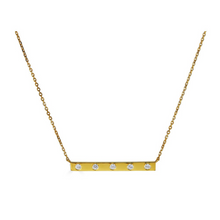  Burnish Set Diamond Bar Necklace