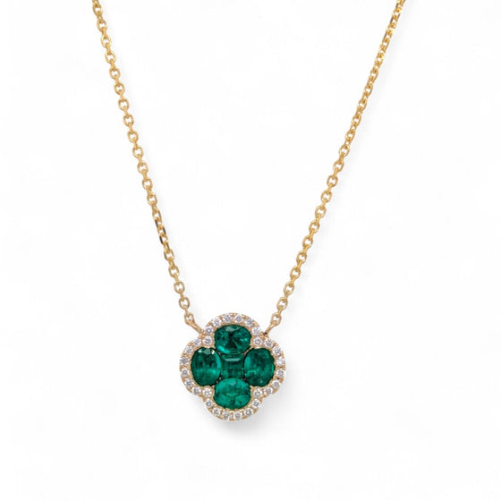 Emerald Quatrefoil Pendant Necklace